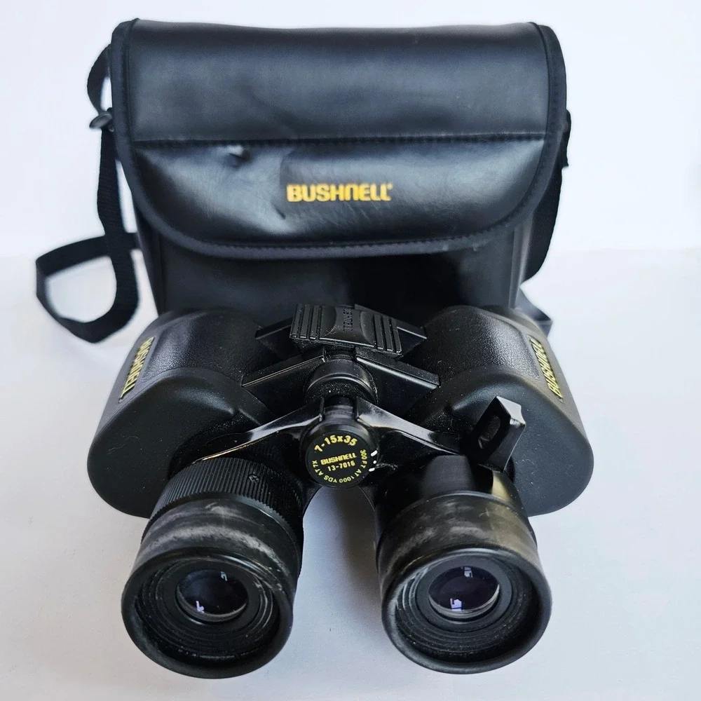 Vintage Bushnell 7-15X35 Binoculars 300 ft at 1000 yds AT7X 13-7016 wCase 1430